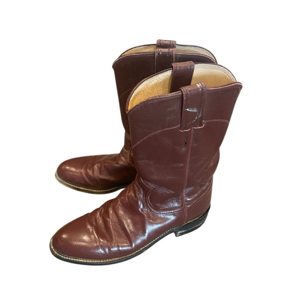 Justin Boots Shoes - Justin vintage 3037 Cowboy roper Leather Boots